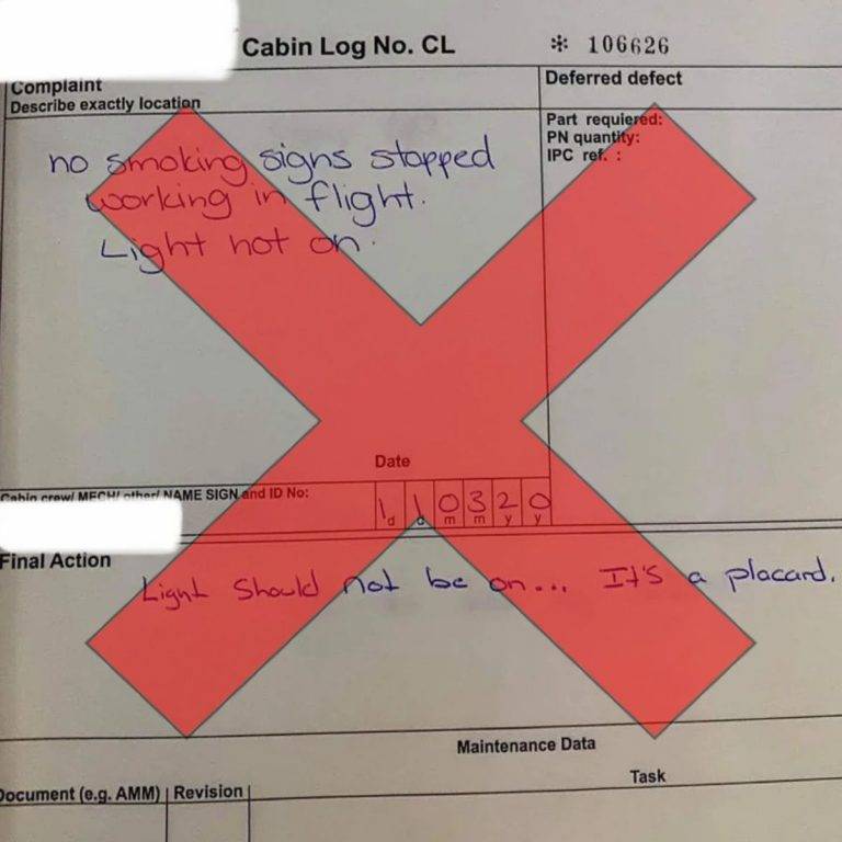 Aircraft Paper-based logbook