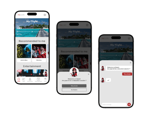 Wireless Inflight Entertainment Chatbot on passenger device