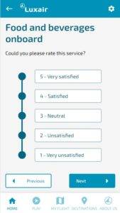Luxair Wireless Inflight Entertainment (IFE) Portal Inflight Survey section by PXCom